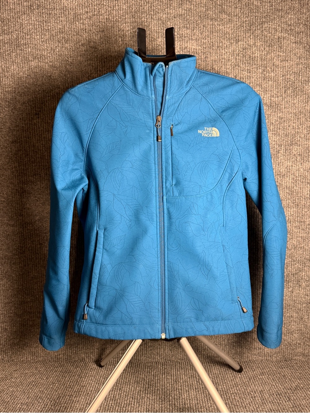 The North Face Apex Bionic Softshell Jacket Blue Botanical Print Women's Size M